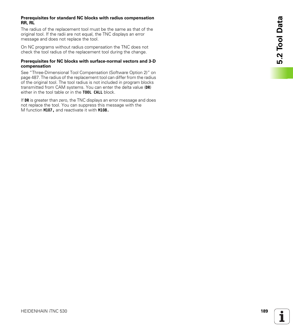 2 t ool d a ta | HEIDENHAIN iTNC 530 (340 49x-06) User Manual | Page 189 / 713