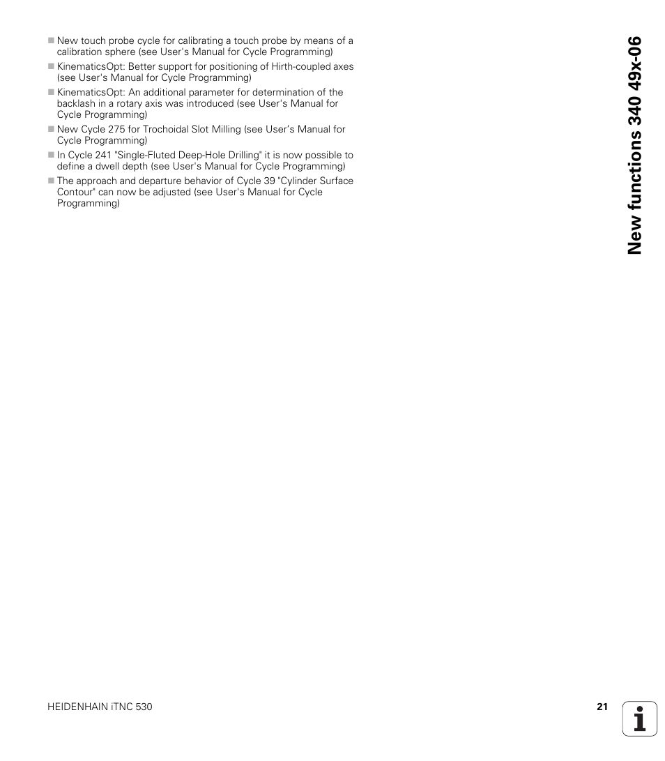 HEIDENHAIN iTNC 530 (340 49x-06) User Manual | Page 21 / 713