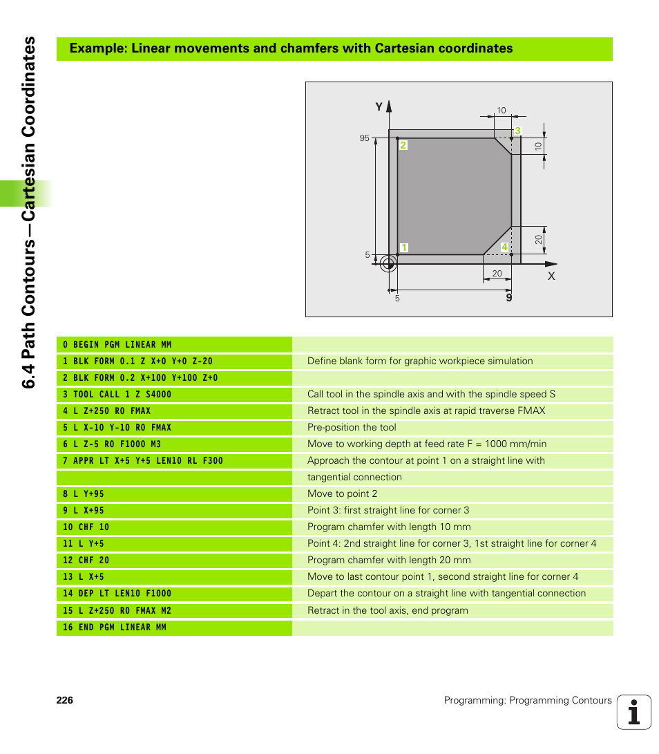 4 p a th cont ours—car te sian coor dinat e s | HEIDENHAIN iTNC 530 (340 49x-06) User Manual | Page 226 / 713