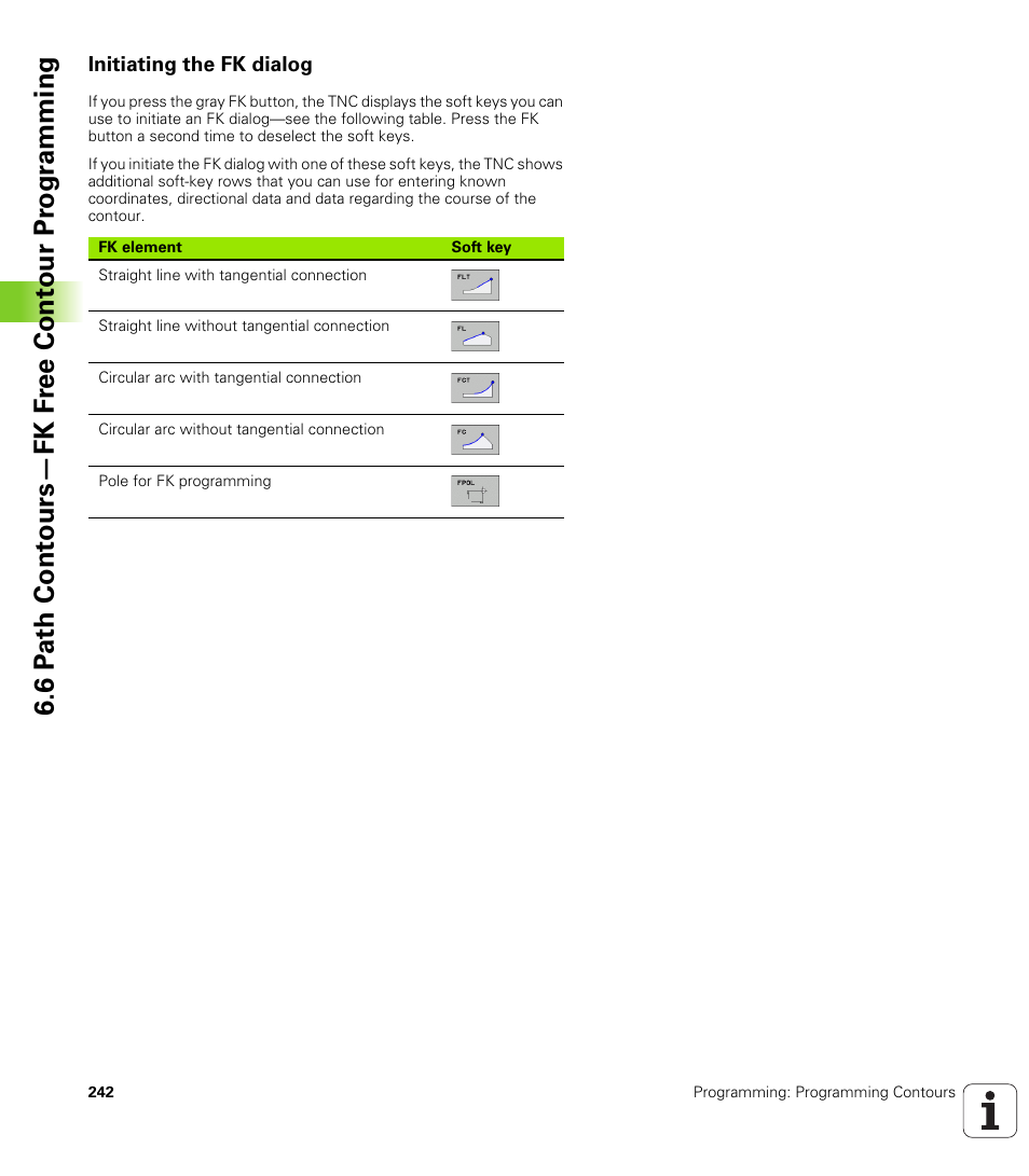 Initiating the fk dialog | HEIDENHAIN iTNC 530 (340 49x-06) User Manual | Page 242 / 713