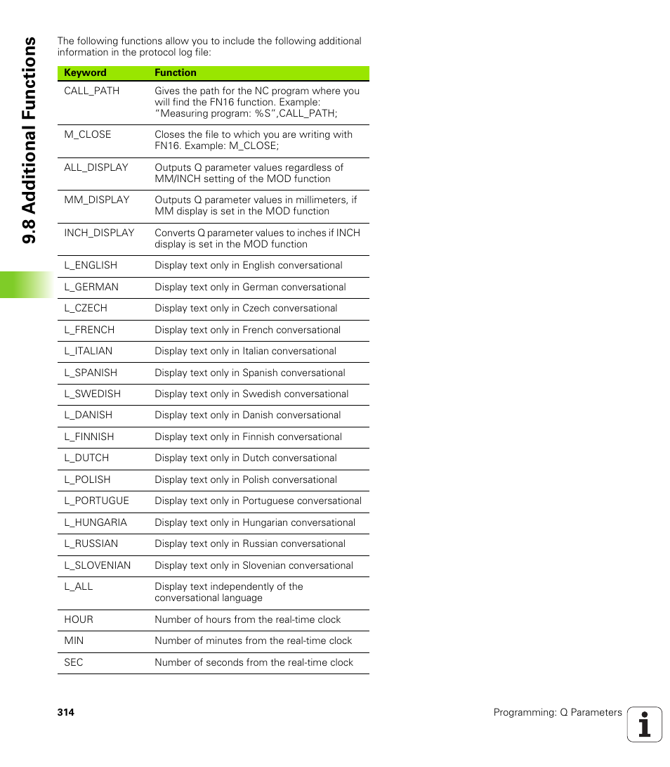 8 a d ditional f unctions | HEIDENHAIN iTNC 530 (340 49x-06) User Manual | Page 314 / 713