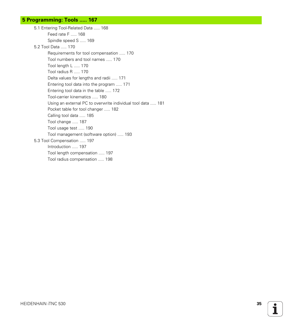 5 programming: tools, Programming: tools | HEIDENHAIN iTNC 530 (340 49x-06) User Manual | Page 35 / 713
