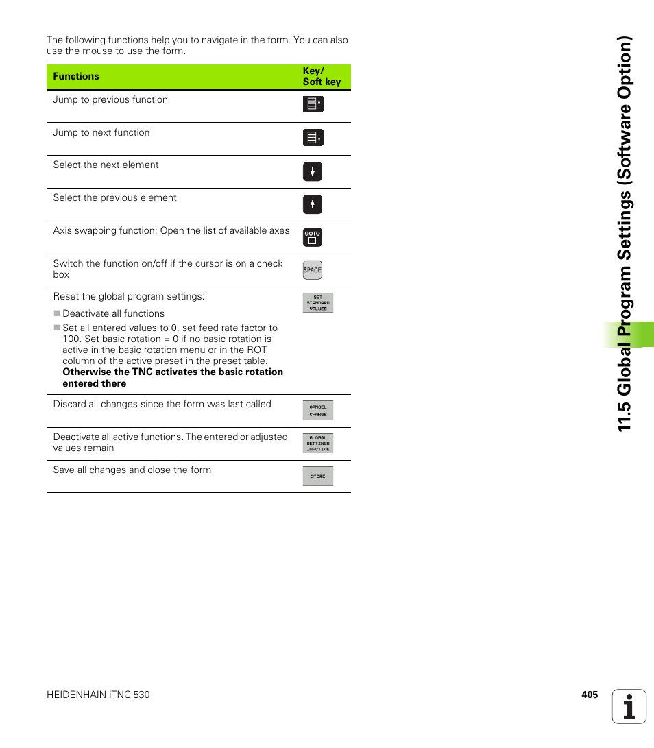 5 global pr ogr a m set tings (sof tw ar e option) | HEIDENHAIN iTNC 530 (340 49x-06) User Manual | Page 405 / 713