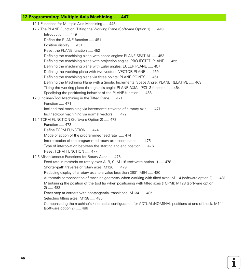 12 programming: multiple axis machining, Programming: special functions | HEIDENHAIN iTNC 530 (340 49x-06) User Manual | Page 46 / 713