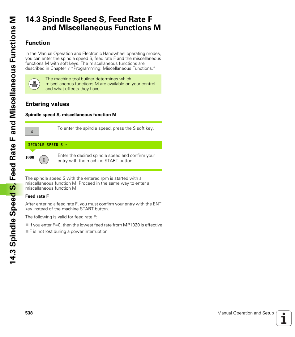 Function, Entering values | HEIDENHAIN iTNC 530 (340 49x-06) User Manual | Page 538 / 713