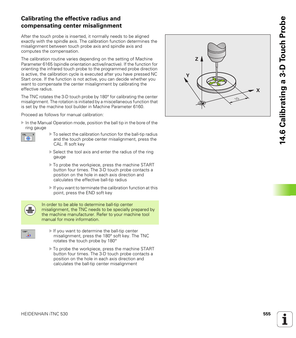 6 calibr a ting a 3-d t o uc h pr obe | HEIDENHAIN iTNC 530 (340 49x-06) User Manual | Page 555 / 713