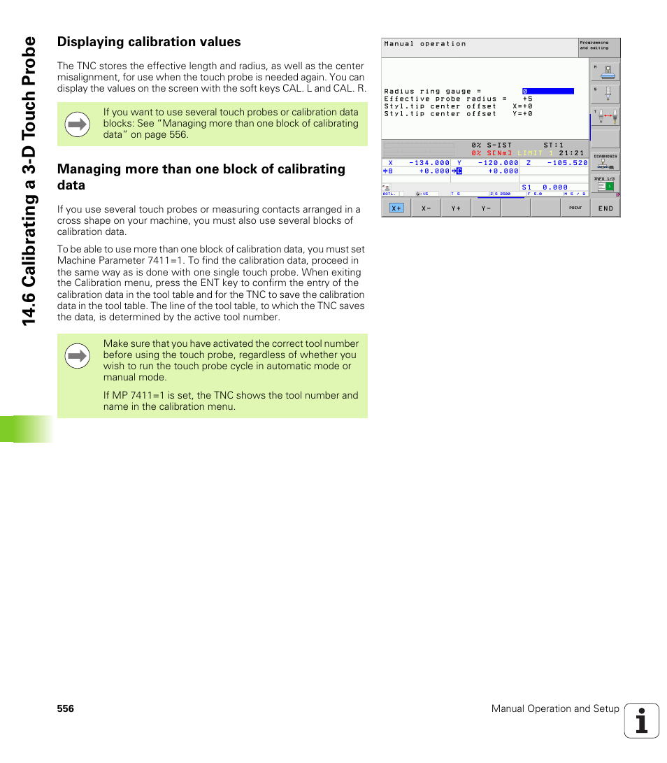 Displaying calibration values, Managing more than one block of calibrating data, 6 calibr a ting a 3-d t o uc h pr obe | HEIDENHAIN iTNC 530 (340 49x-06) User Manual | Page 556 / 713