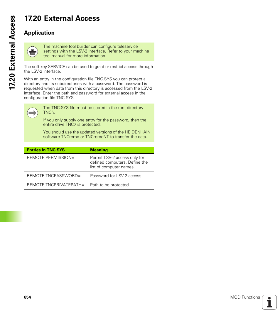 20 external access, Application | HEIDENHAIN iTNC 530 (340 49x-06) User Manual | Page 654 / 713
