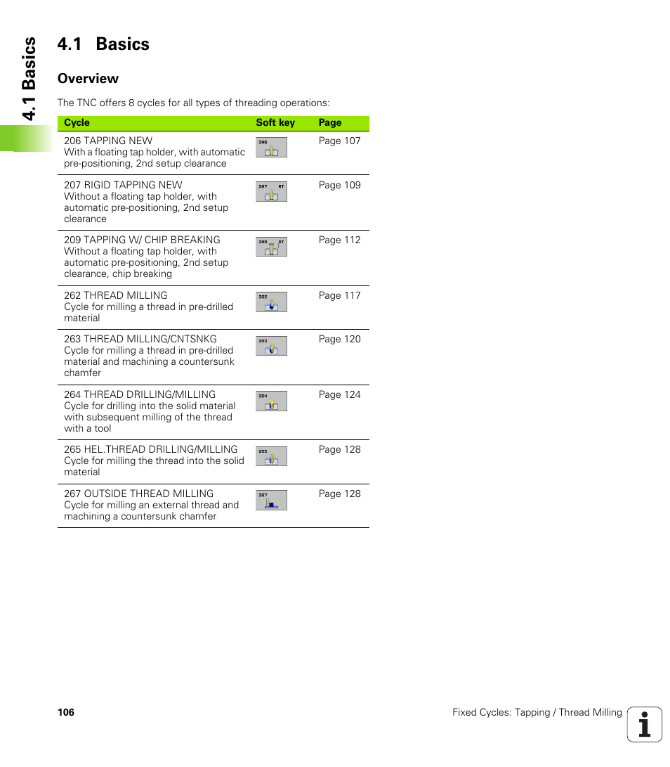 1 basics, Overview | HEIDENHAIN iTNC 530 (340 49x-06) Cycle programming User Manual | Page 106 / 513