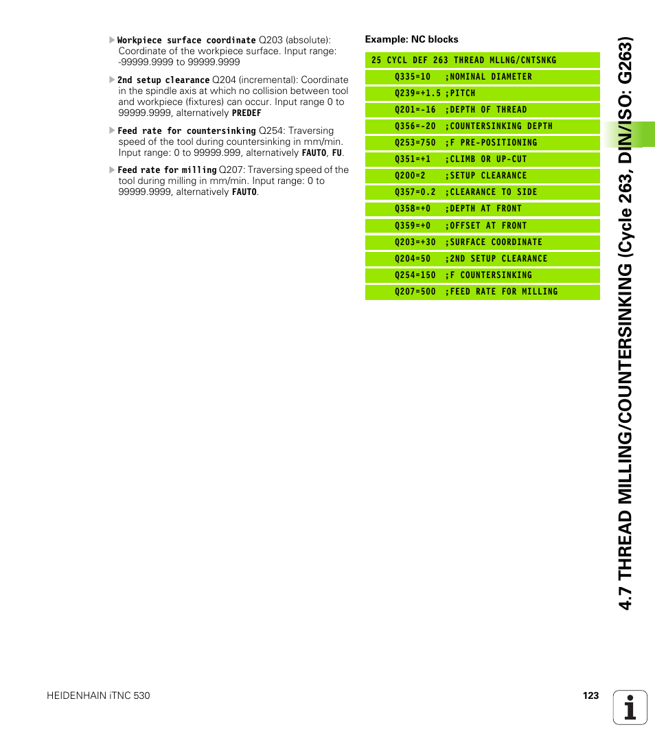 HEIDENHAIN iTNC 530 (340 49x-06) Cycle programming User Manual | Page 123 / 513