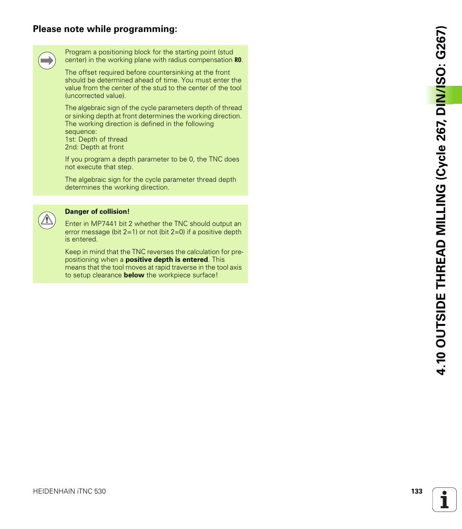 Please note while programming | HEIDENHAIN iTNC 530 (340 49x-06) Cycle programming User Manual | Page 133 / 513