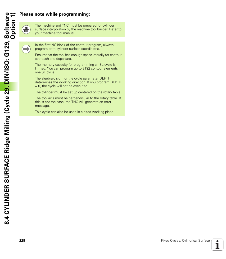 Please note while programming | HEIDENHAIN iTNC 530 (340 49x-06) Cycle programming User Manual | Page 228 / 513