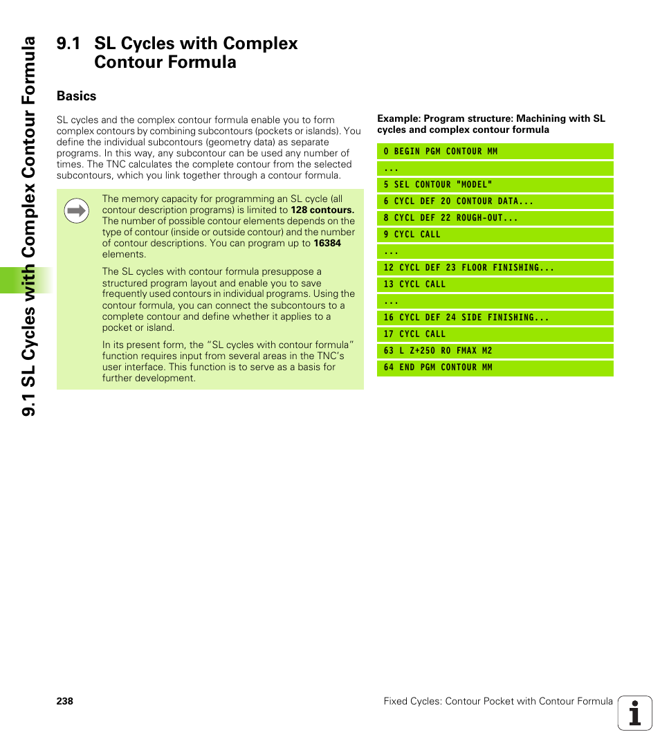 1 sl cycles with complex contour formula, Basics | HEIDENHAIN iTNC 530 (340 49x-06) Cycle programming User Manual | Page 238 / 513