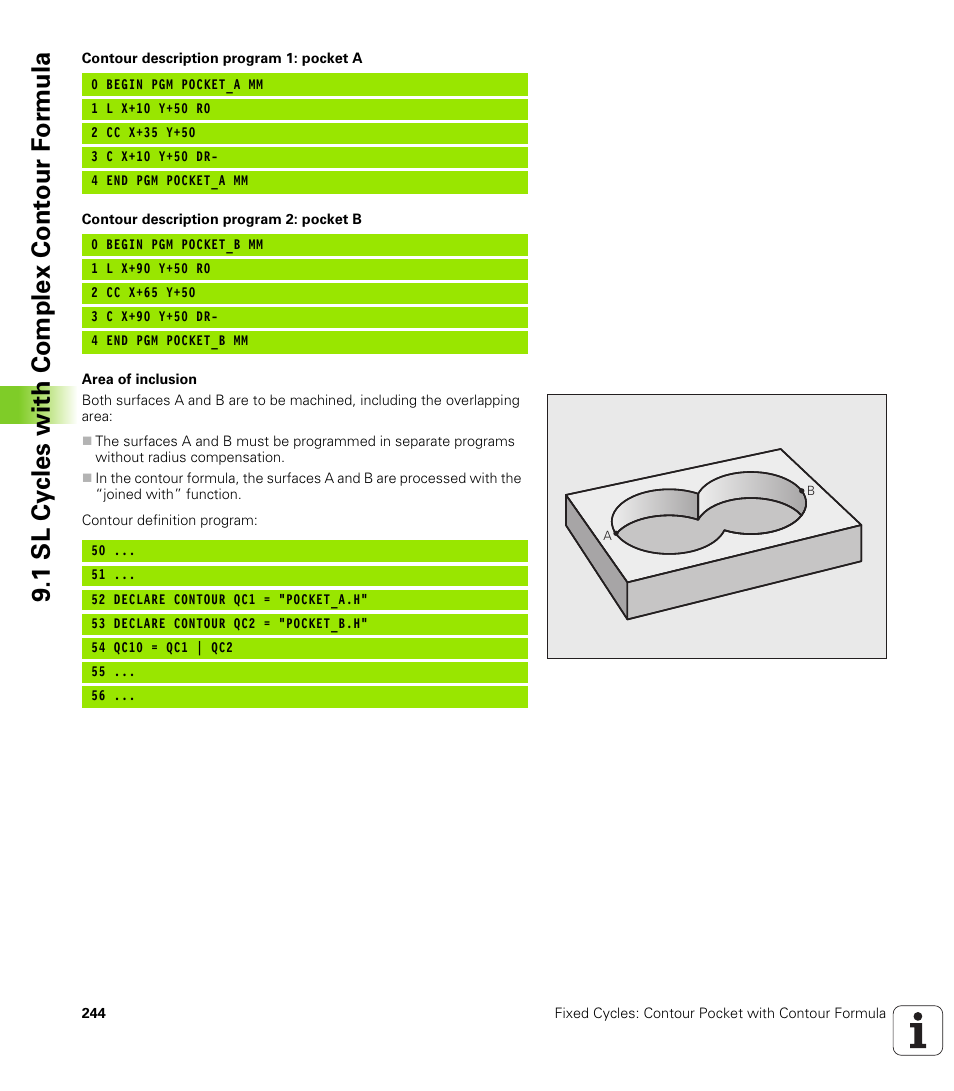 1 sl cy cles with complex cont our f o rm ula | HEIDENHAIN iTNC 530 (340 49x-06) Cycle programming User Manual | Page 244 / 513