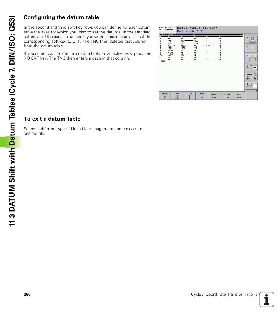 Configuring the datum table, To exit a datum table | HEIDENHAIN iTNC 530 (340 49x-06) Cycle programming User Manual | Page 280 / 513