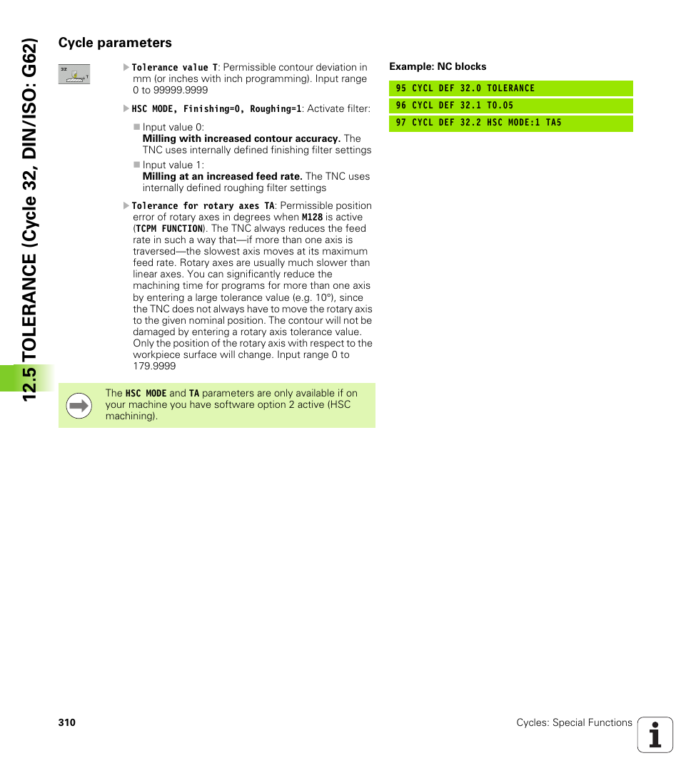 Cycle parameters | HEIDENHAIN iTNC 530 (340 49x-06) Cycle programming User Manual | Page 310 / 513