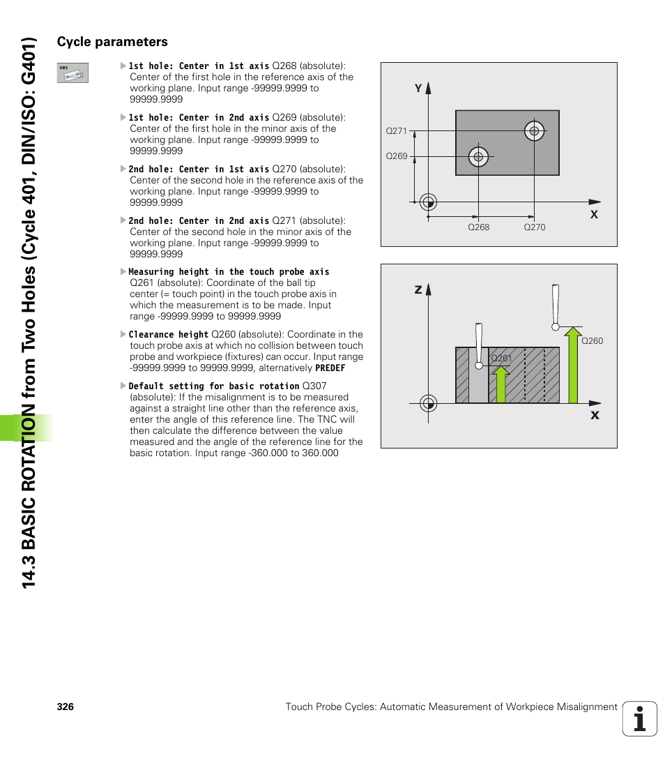 Cycle parameters | HEIDENHAIN iTNC 530 (340 49x-06) Cycle programming User Manual | Page 326 / 513