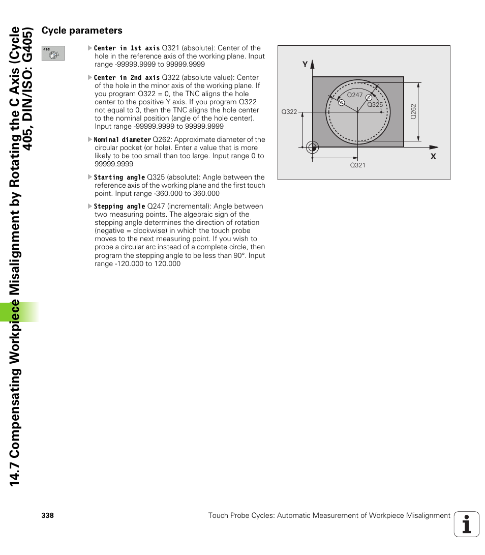 Cycle parameters | HEIDENHAIN iTNC 530 (340 49x-06) Cycle programming User Manual | Page 338 / 513