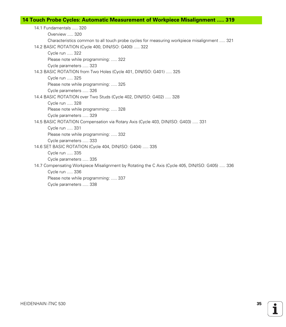 HEIDENHAIN iTNC 530 (340 49x-06) Cycle programming User Manual | Page 35 / 513