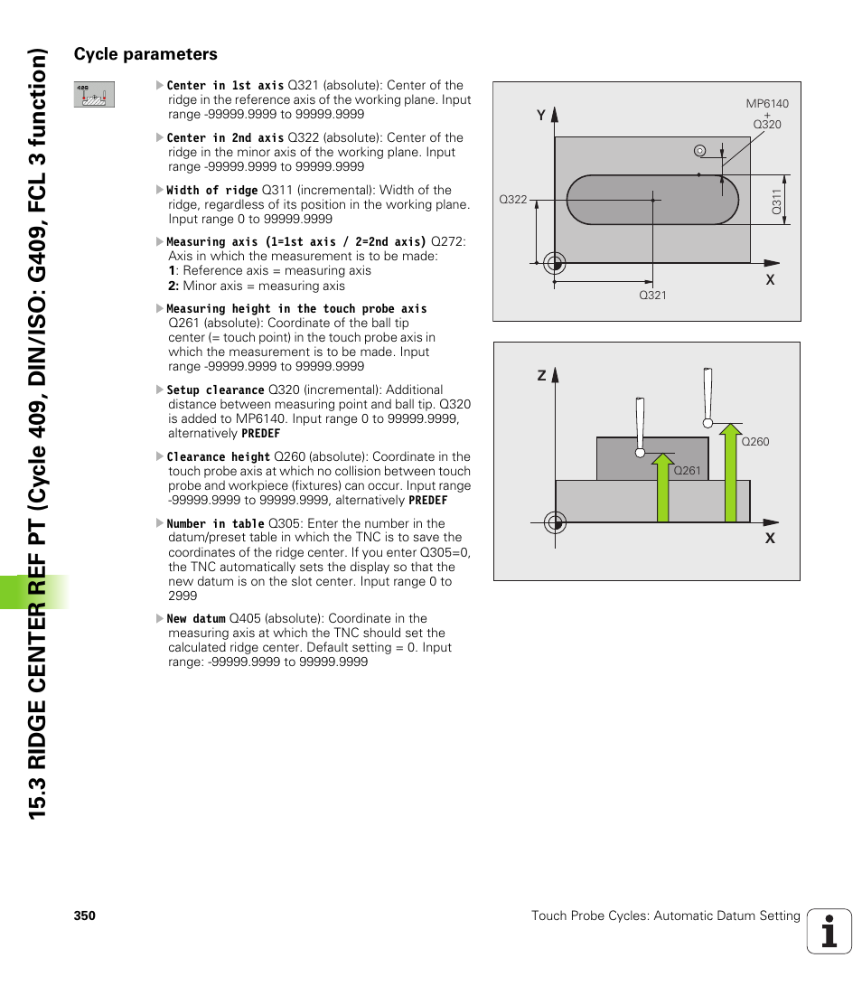 Cycle parameters | HEIDENHAIN iTNC 530 (340 49x-06) Cycle programming User Manual | Page 350 / 513