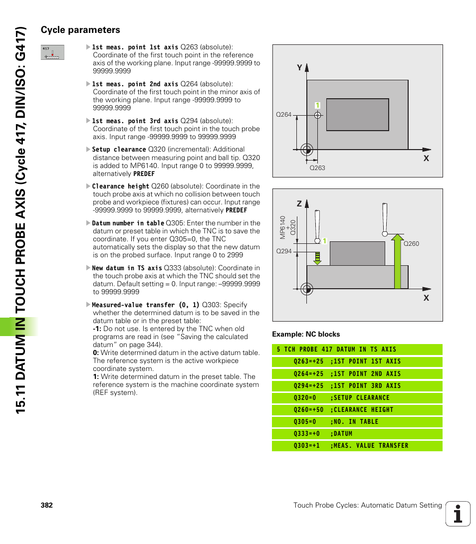 Cycle parameters | HEIDENHAIN iTNC 530 (340 49x-06) Cycle programming User Manual | Page 382 / 513