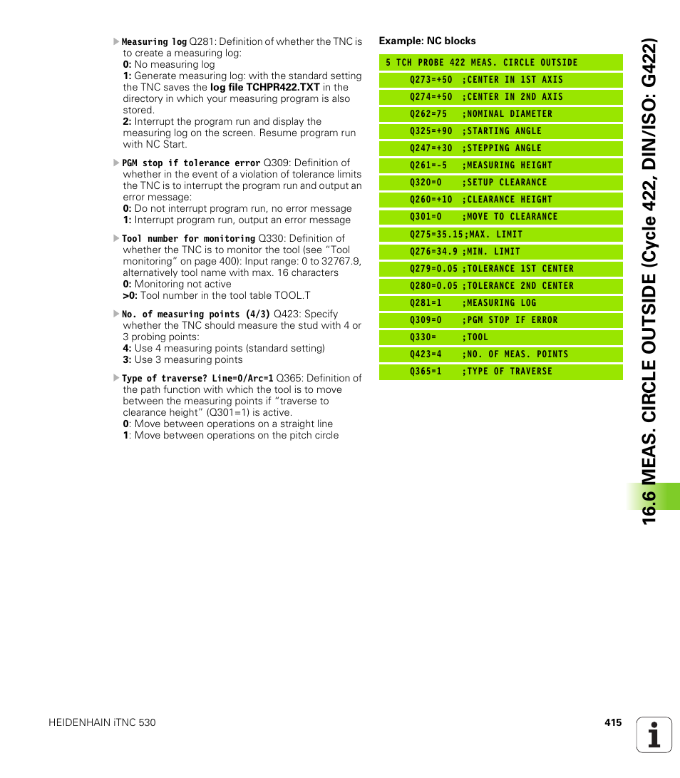 HEIDENHAIN iTNC 530 (340 49x-06) Cycle programming User Manual | Page 415 / 513