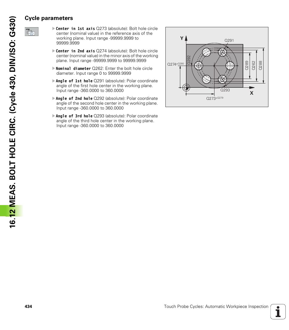 Cycle parameters | HEIDENHAIN iTNC 530 (340 49x-06) Cycle programming User Manual | Page 434 / 513