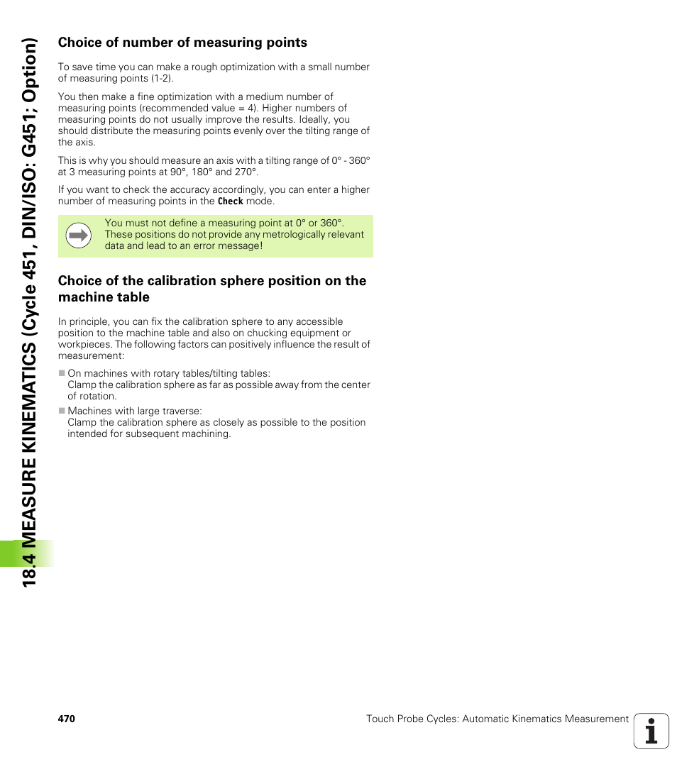 Choice of number of measuring points | HEIDENHAIN iTNC 530 (340 49x-06) Cycle programming User Manual | Page 470 / 513