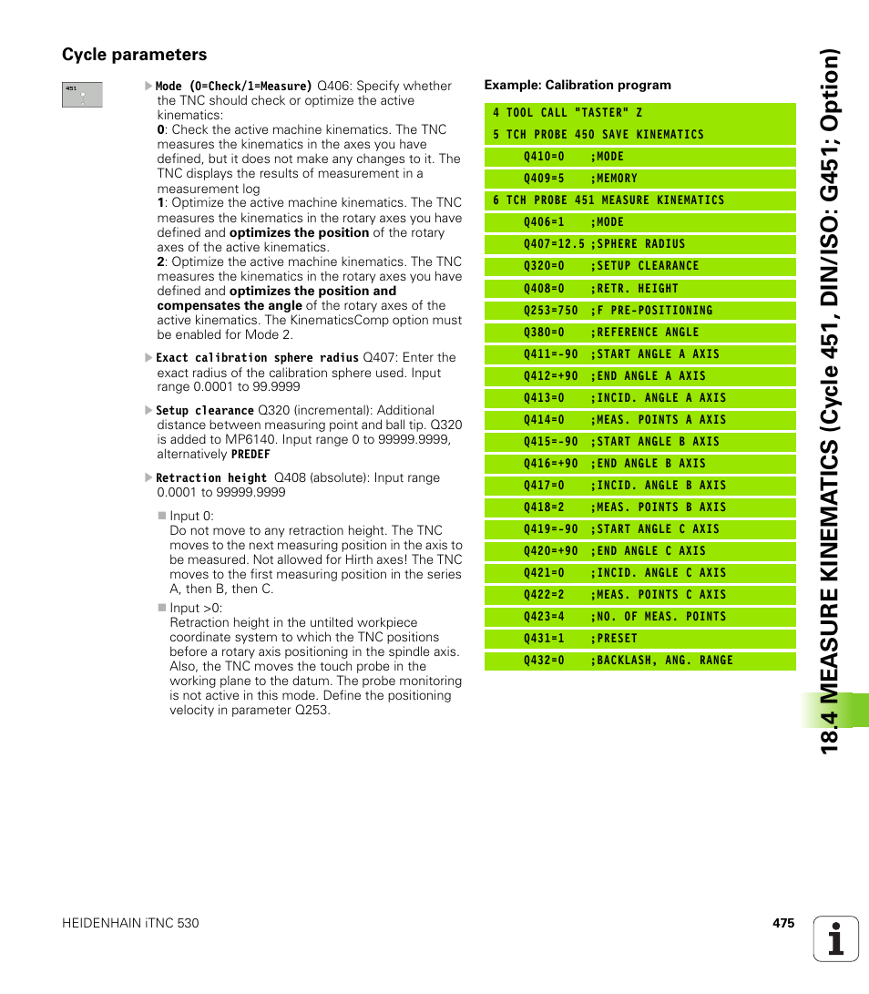 Cycle parameters | HEIDENHAIN iTNC 530 (340 49x-06) Cycle programming User Manual | Page 475 / 513