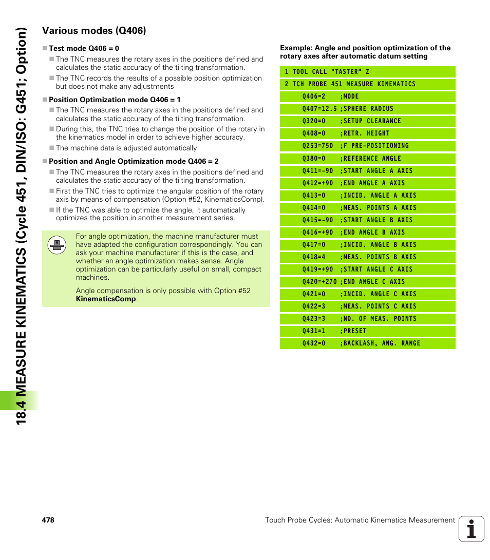 Various modes (q406) | HEIDENHAIN iTNC 530 (340 49x-06) Cycle programming User Manual | Page 478 / 513