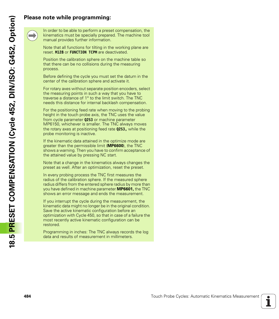 Please note while programming | HEIDENHAIN iTNC 530 (340 49x-06) Cycle programming User Manual | Page 484 / 513