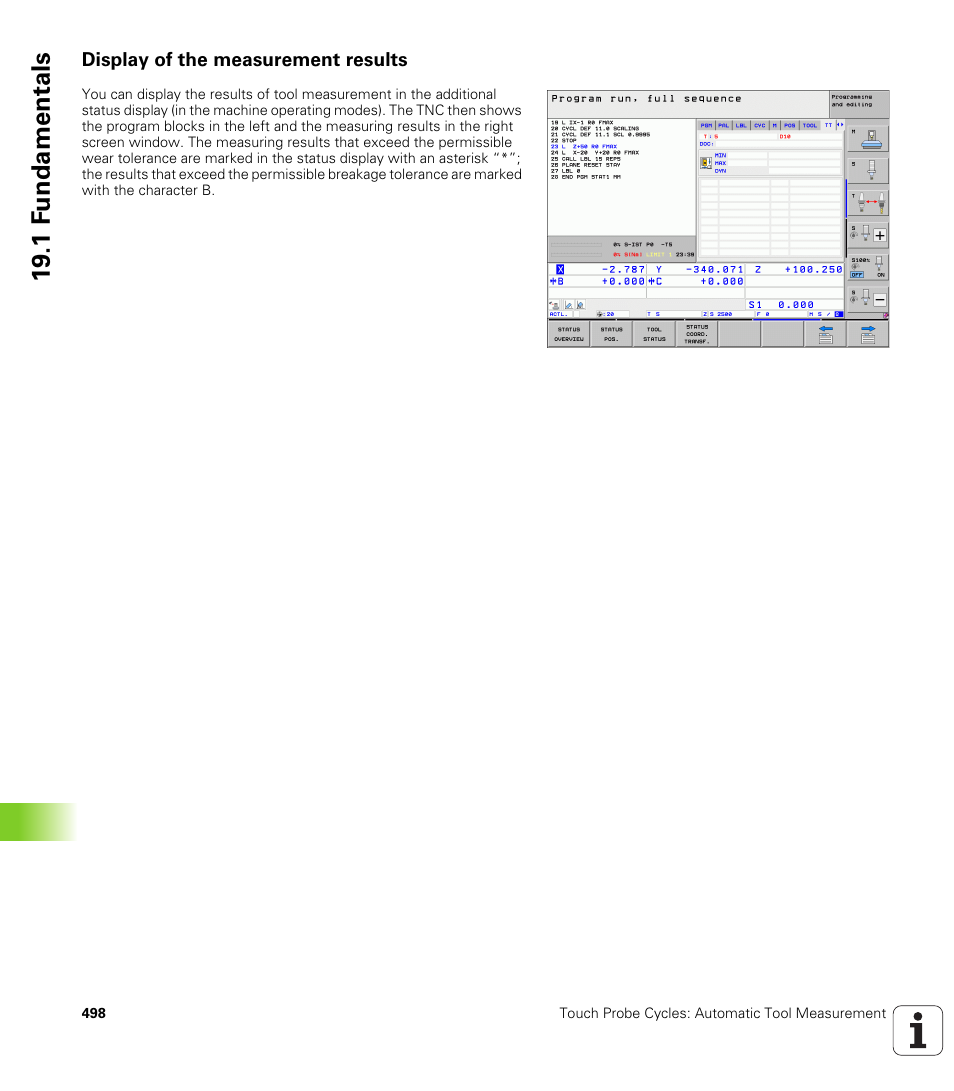 Display of the measurement results, 19 .1 f undamentals | HEIDENHAIN iTNC 530 (340 49x-06) Cycle programming User Manual | Page 498 / 513