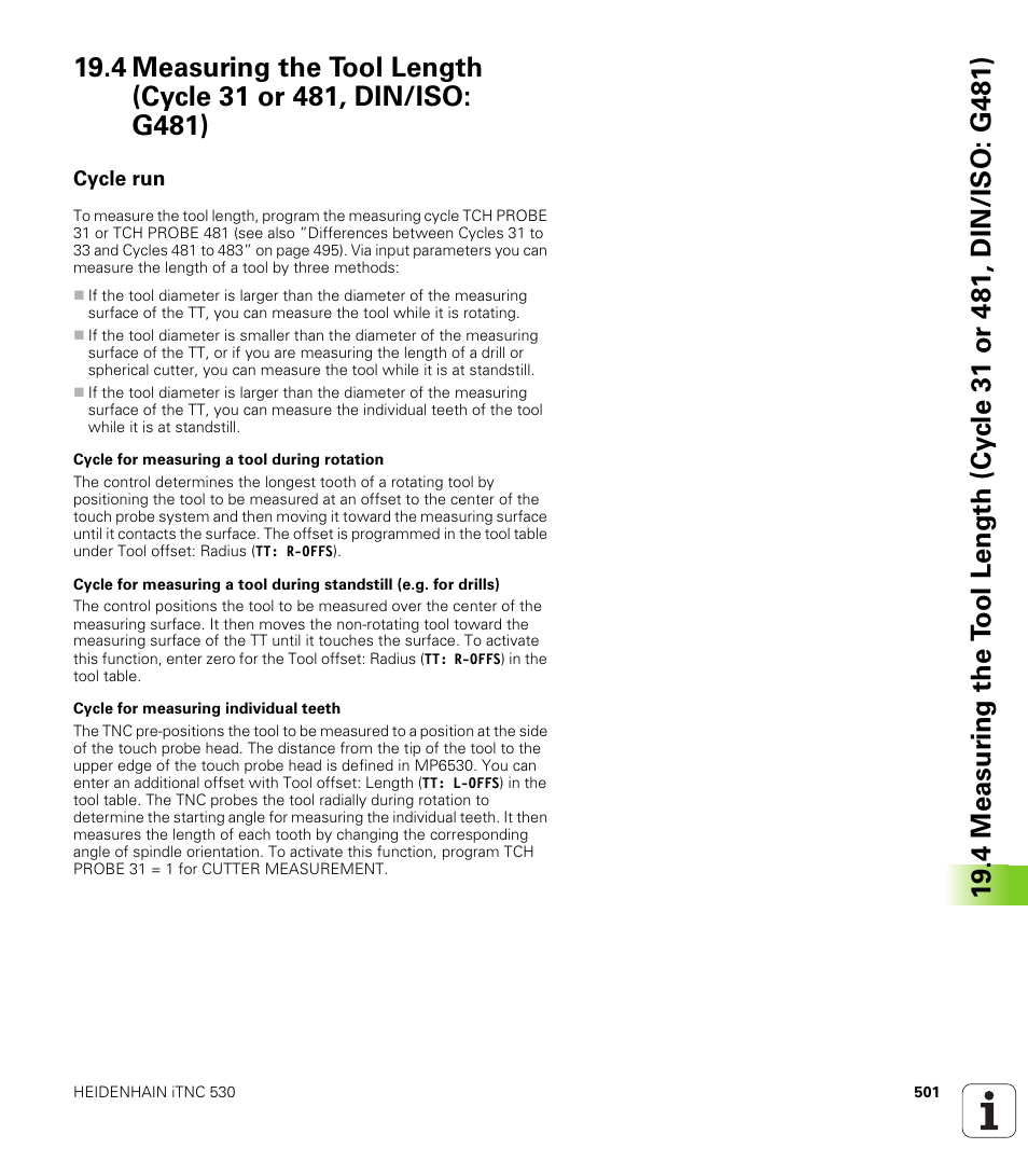 Cycle run | HEIDENHAIN iTNC 530 (340 49x-06) Cycle programming User Manual | Page 501 / 513