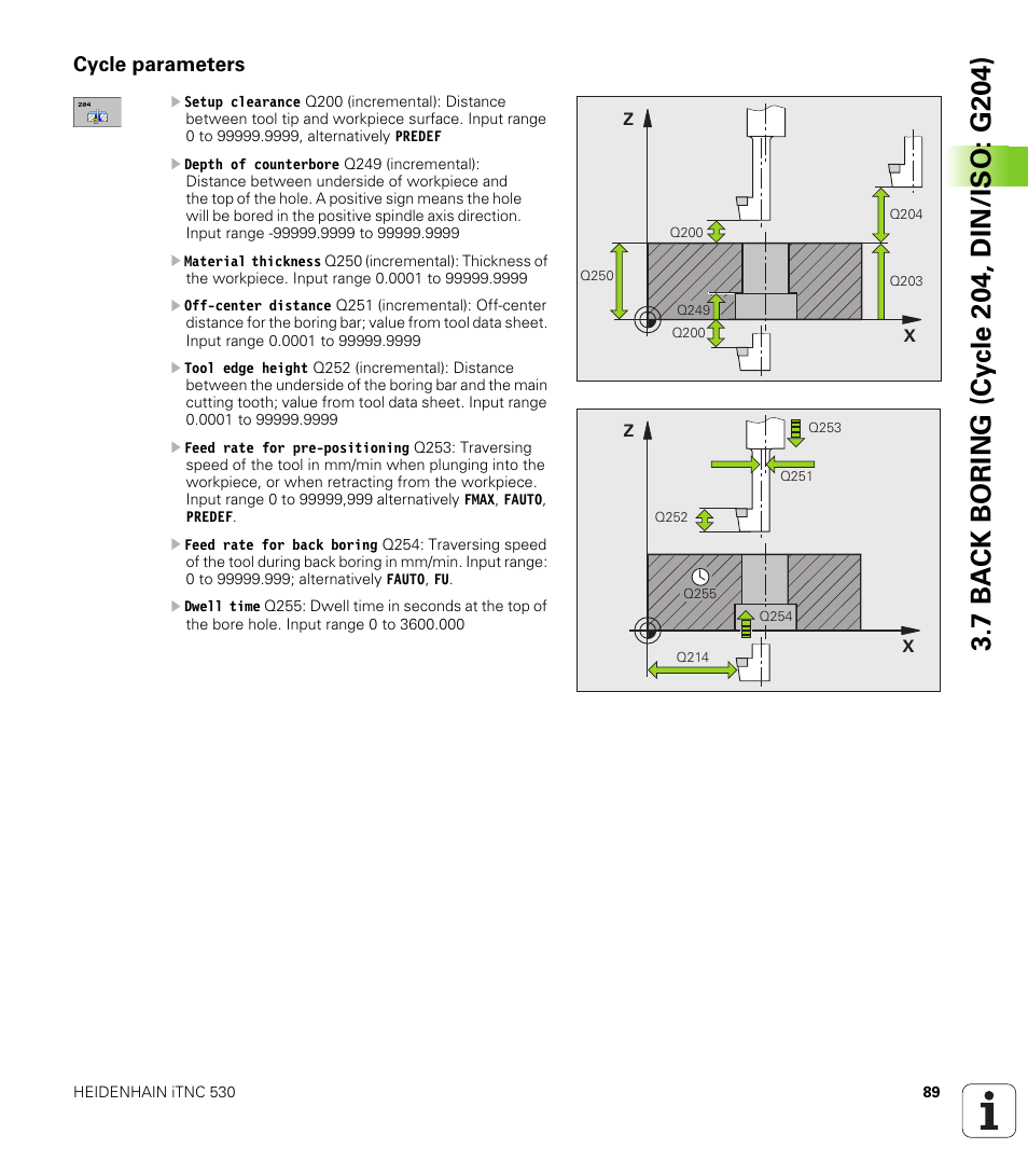 Cycle parameters | HEIDENHAIN iTNC 530 (340 49x-06) Cycle programming User Manual | Page 89 / 513