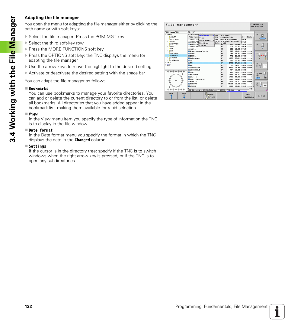 4 w o rk ing with the file manag e r | HEIDENHAIN iTNC 530 (340 49x-06) ISO programming User Manual | Page 132 / 640
