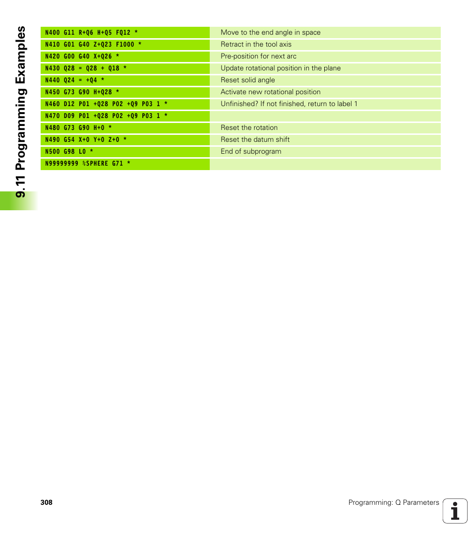 1 1 pr ogr amming examples | HEIDENHAIN iTNC 530 (340 49x-06) ISO programming User Manual | Page 308 / 640