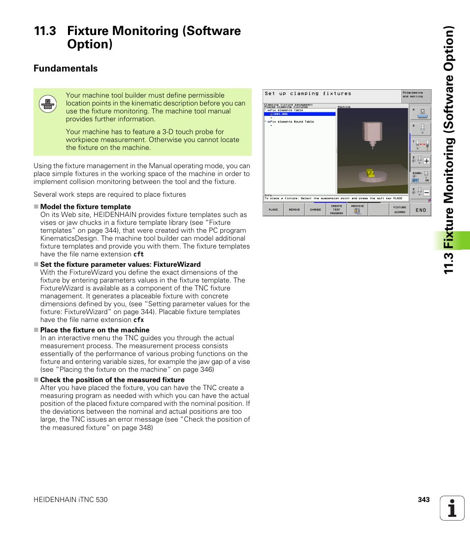 3 fixture monitoring (software option), Fundamentals | HEIDENHAIN iTNC 530 (340 49x-06) ISO programming User Manual | Page 343 / 640