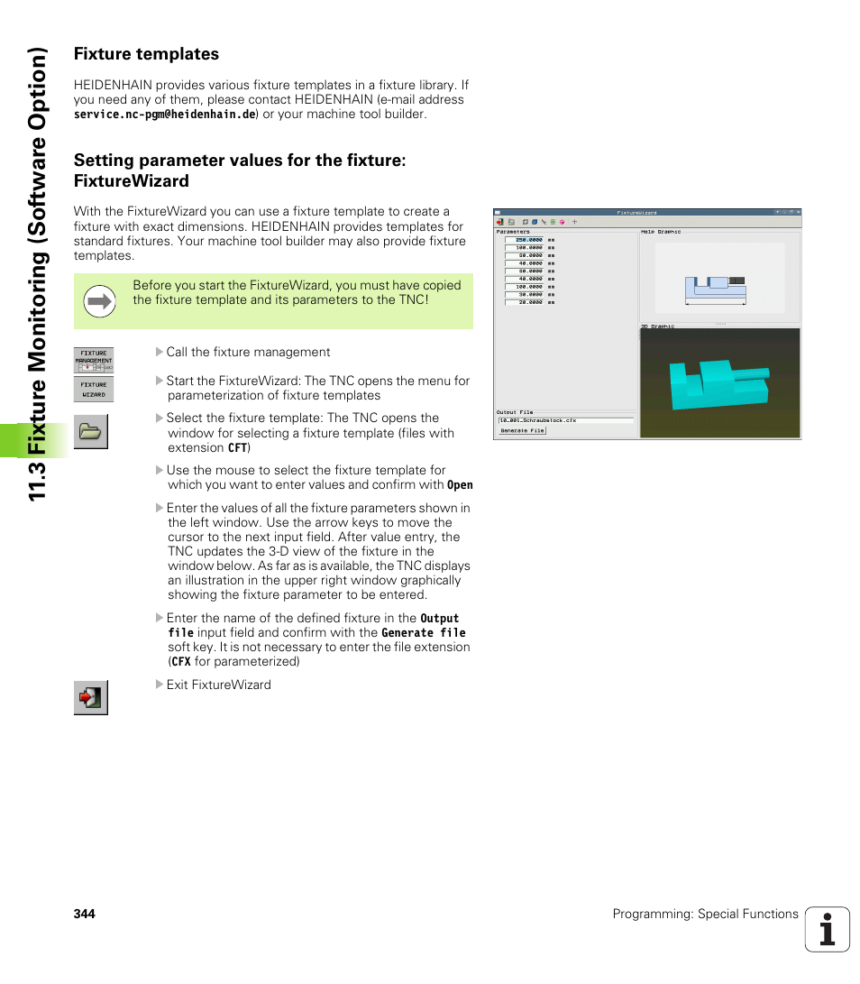 Fixture templates, 3 fixt ur e monit o ri ng (sof tw ar e option) | HEIDENHAIN iTNC 530 (340 49x-06) ISO programming User Manual | Page 344 / 640