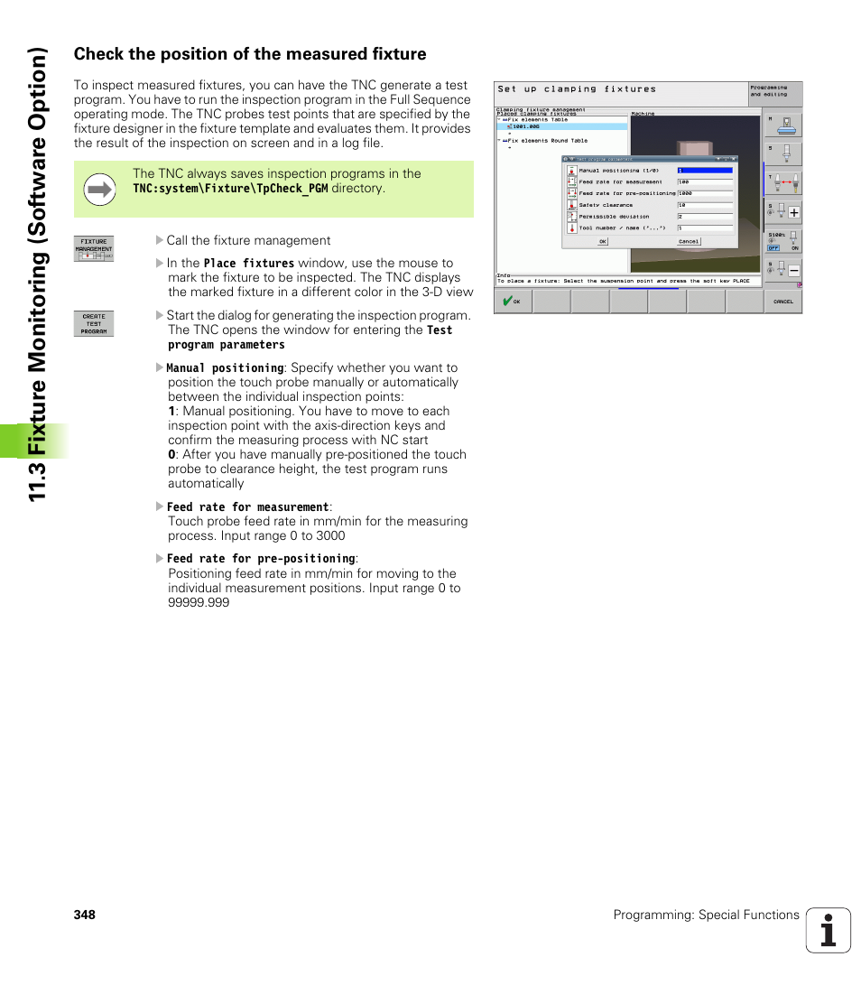 Check the position of the measured fixture, 3 fixt ur e monit o ri ng (sof tw ar e option) | HEIDENHAIN iTNC 530 (340 49x-06) ISO programming User Manual | Page 348 / 640