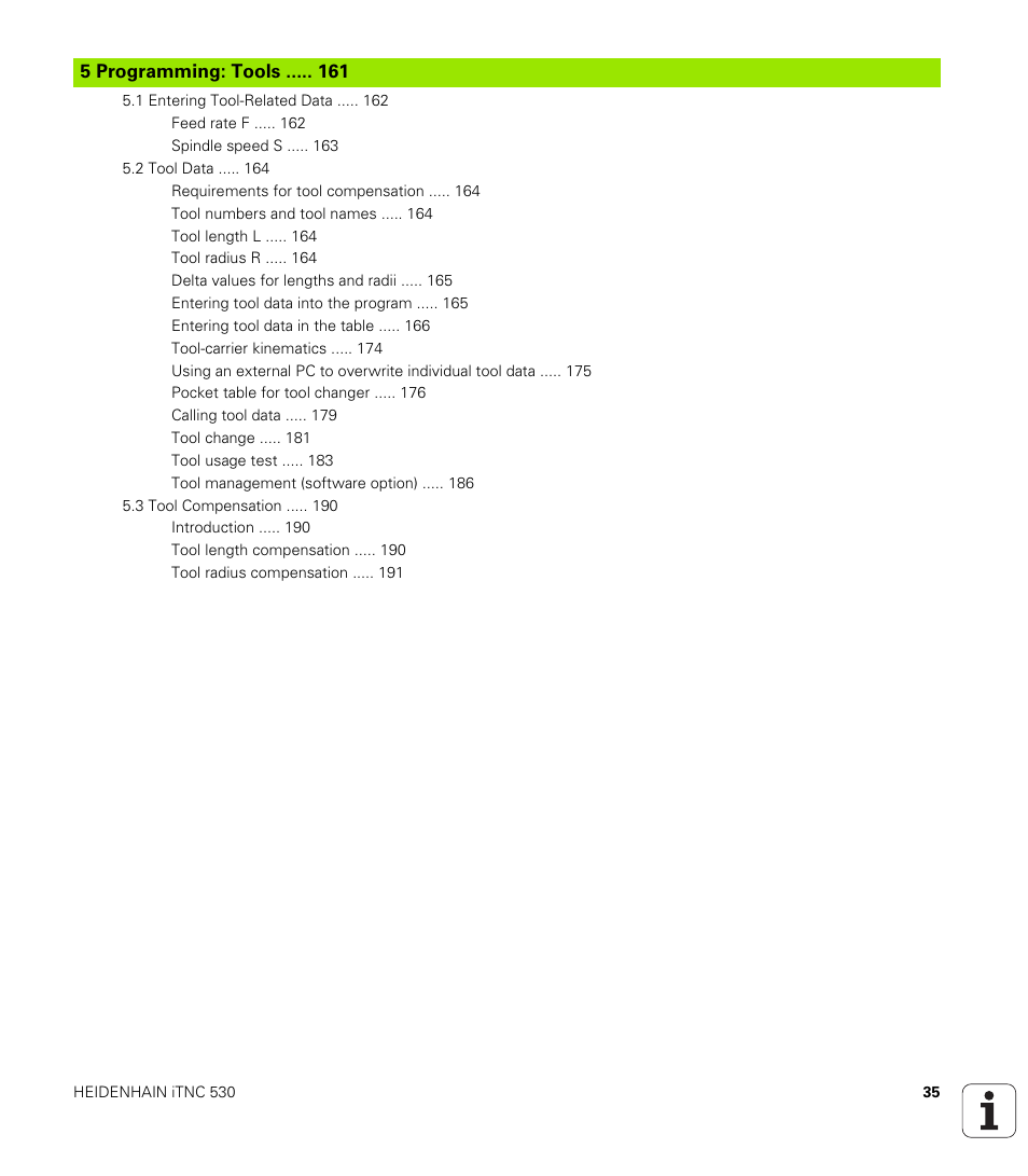 5 programming: tools, Programming: tools | HEIDENHAIN iTNC 530 (340 49x-06) ISO programming User Manual | Page 35 / 640