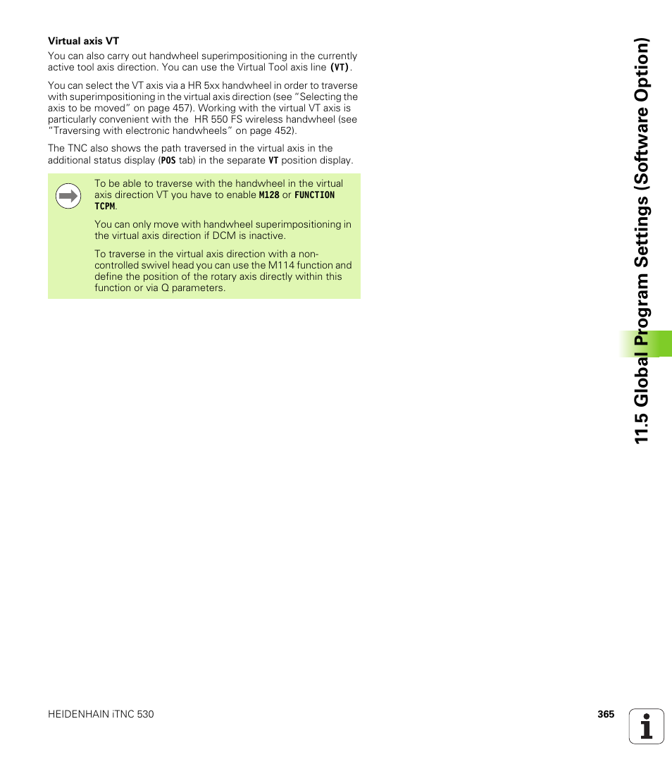 5 global pr ogr a m set tings (sof tw ar e option) | HEIDENHAIN iTNC 530 (340 49x-06) ISO programming User Manual | Page 365 / 640