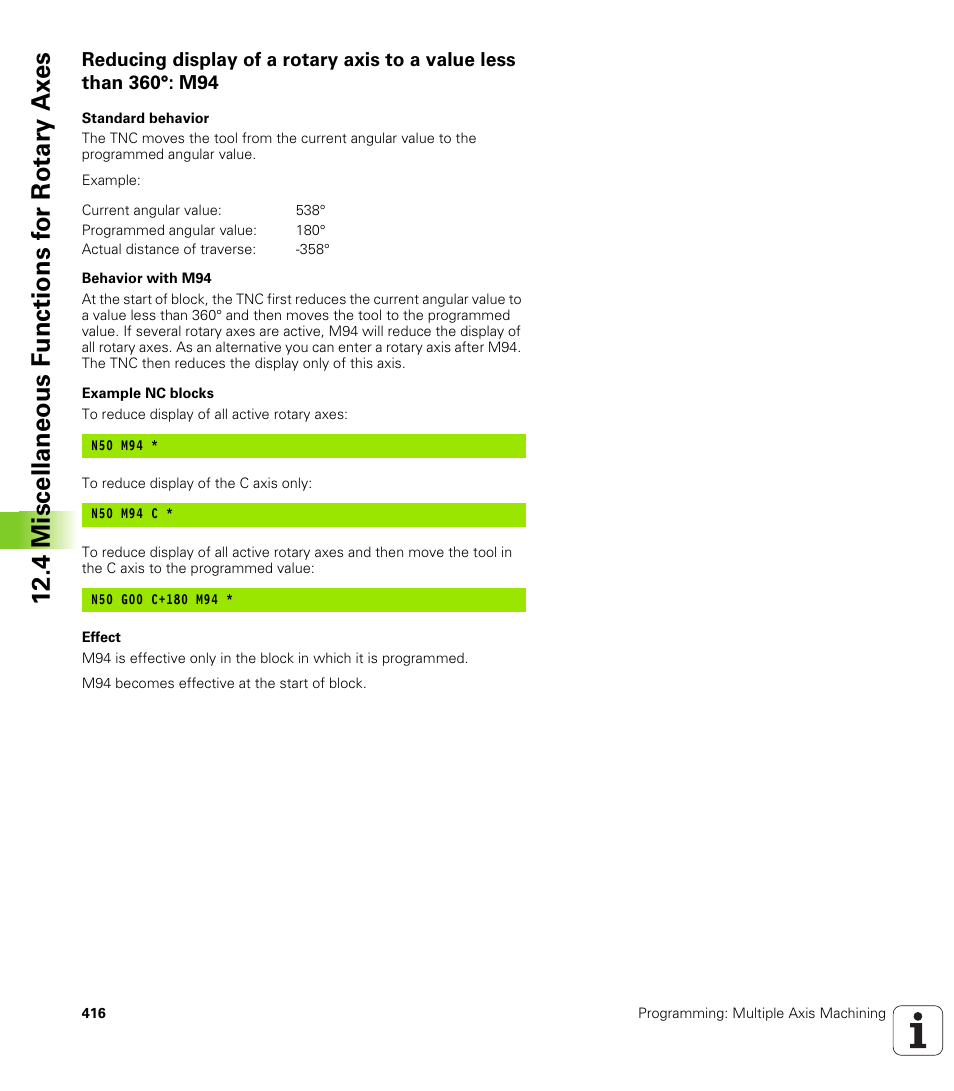 4 miscellaneous f unctions f or rotary ax es | HEIDENHAIN iTNC 530 (340 49x-06) ISO programming User Manual | Page 416 / 640