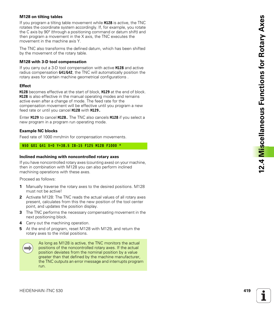 4 miscellaneous f unctions f or rotary ax es | HEIDENHAIN iTNC 530 (340 49x-06) ISO programming User Manual | Page 419 / 640