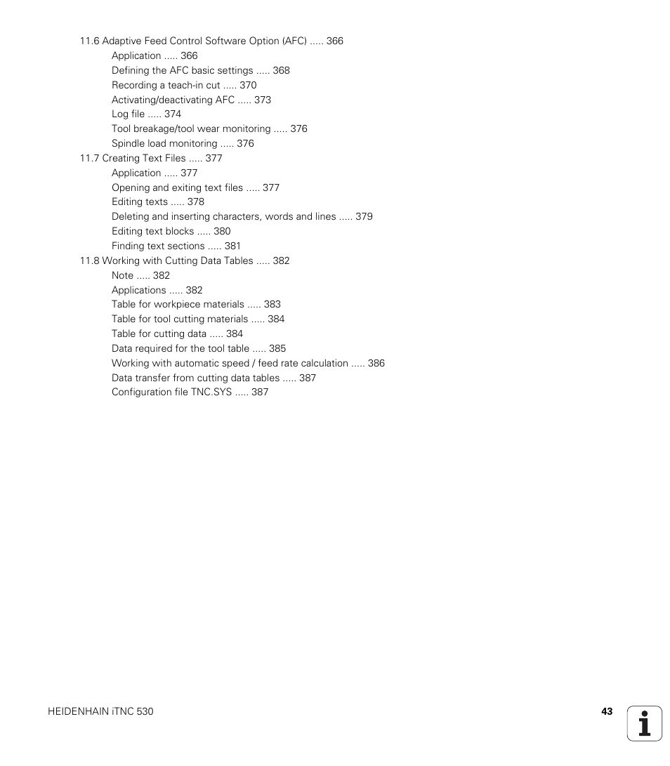 HEIDENHAIN iTNC 530 (340 49x-06) ISO programming User Manual | Page 43 / 640