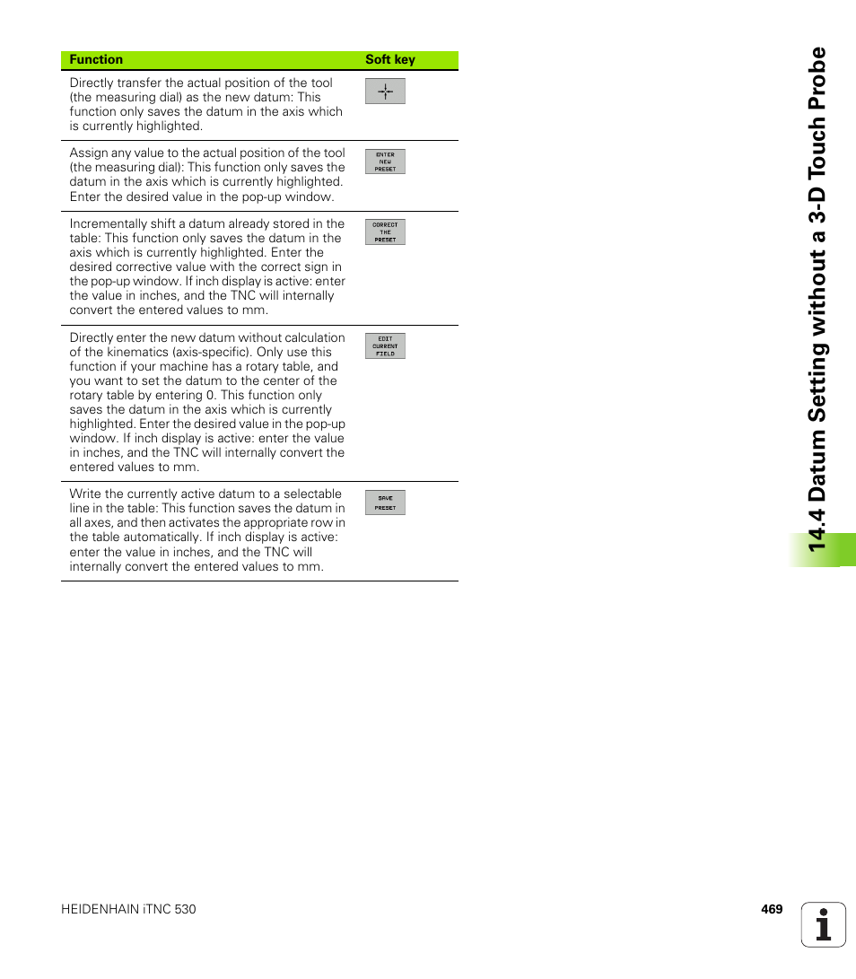 4 d a tum set ting without a 3-d t o uc h pr obe | HEIDENHAIN iTNC 530 (340 49x-06) ISO programming User Manual | Page 469 / 640