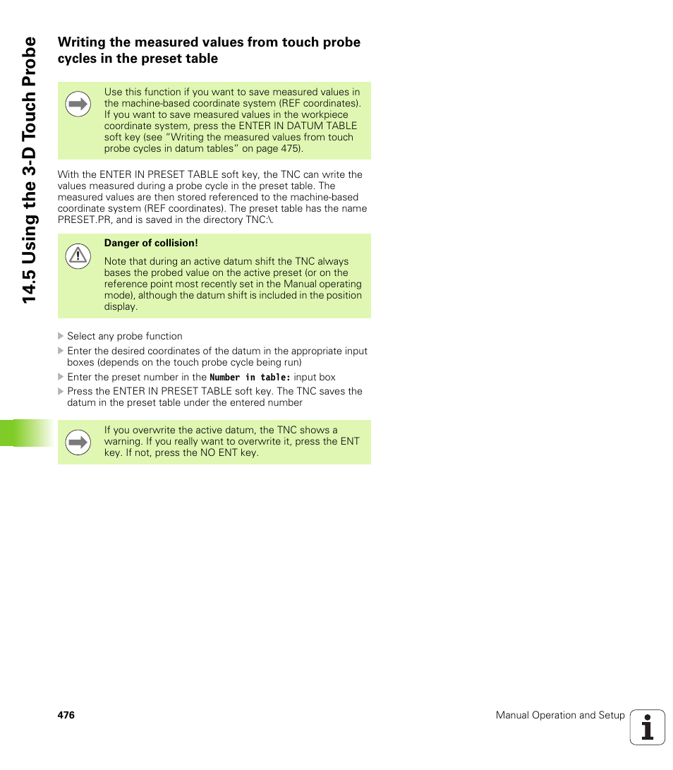 5 using the 3-d t o uc h pr obe | HEIDENHAIN iTNC 530 (340 49x-06) ISO programming User Manual | Page 476 / 640