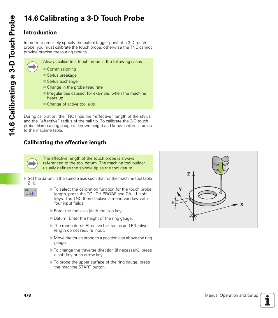 6 calibrating a 3-d touch probe, Introduction, Calibrating the effective length | HEIDENHAIN iTNC 530 (340 49x-06) ISO programming User Manual | Page 478 / 640