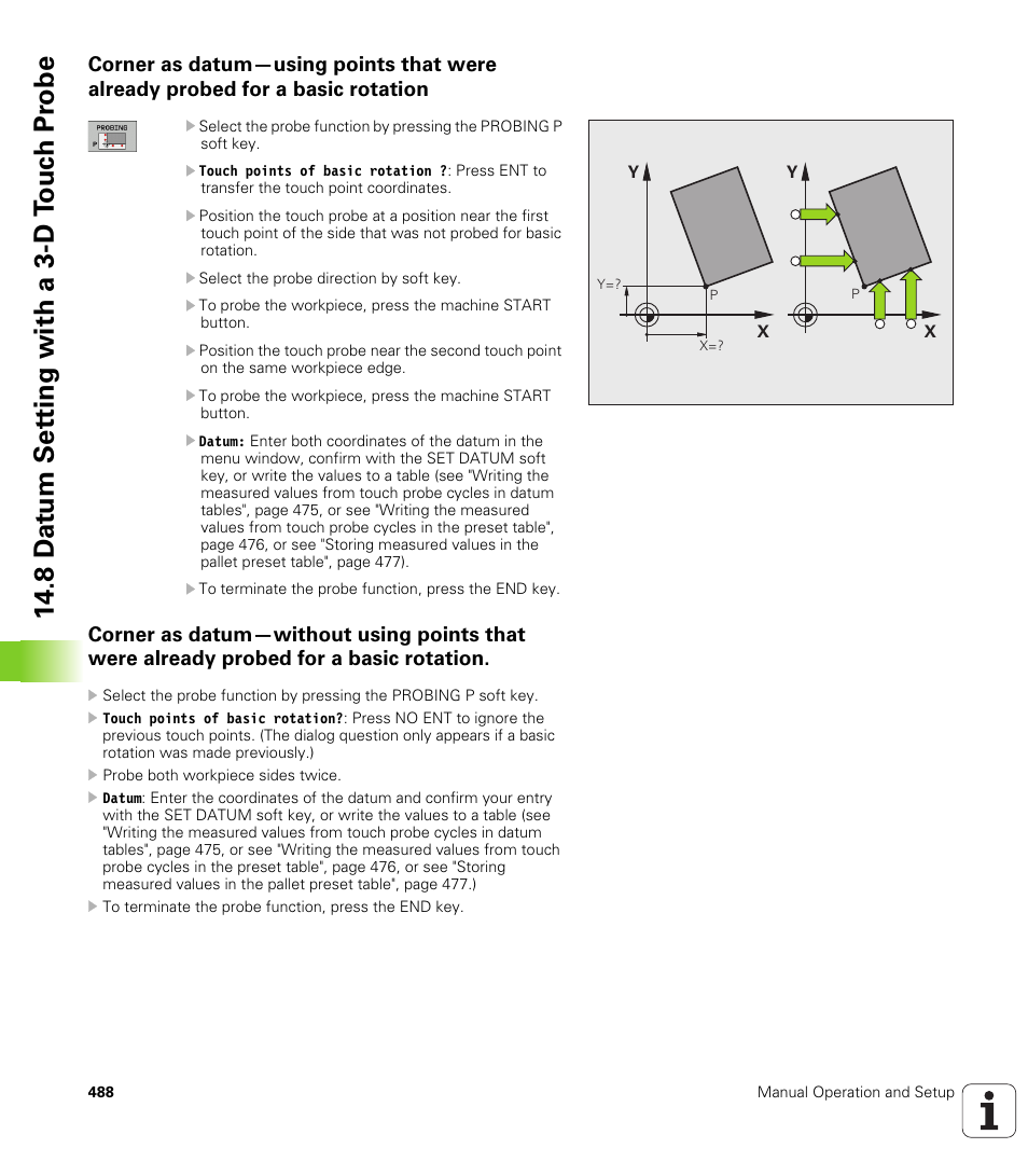 8 d a tum set ting with a 3-d t o uc h pr obe | HEIDENHAIN iTNC 530 (340 49x-06) ISO programming User Manual | Page 488 / 640