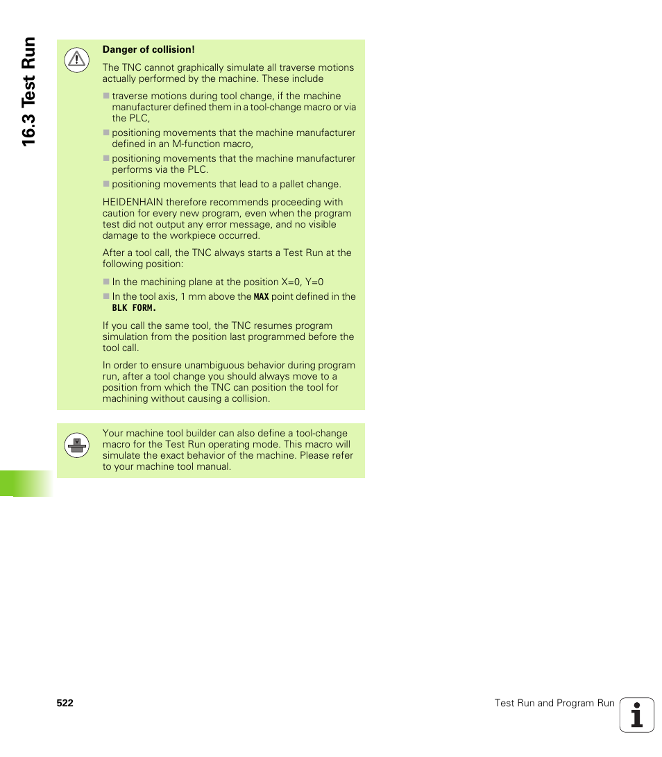 3 t est run | HEIDENHAIN iTNC 530 (340 49x-06) ISO programming User Manual | Page 522 / 640