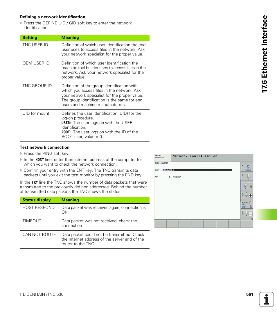 6 ether n et int e rf ace | HEIDENHAIN iTNC 530 (340 49x-06) ISO programming User Manual | Page 561 / 640
